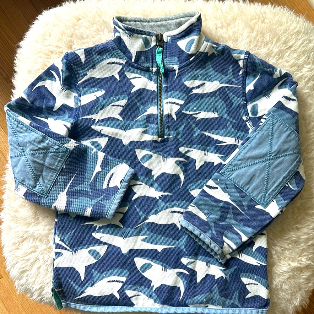 Mini Boden  zip-up shark hoodie